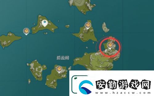 原神孤云閣最高處巖神瞳在哪