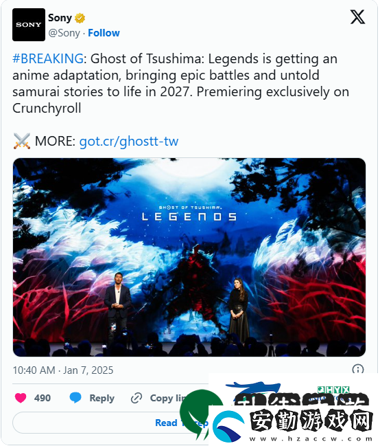 索尼公開多款游戲改電影！對馬島之魂虛淵玄負責